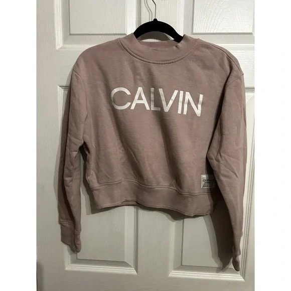 Calvin Klein Performance M Crew Neck Sweatshirt Pullover Cozy Rose Pink Logo - Picture 6 of 10